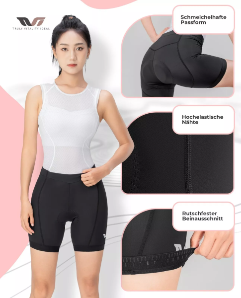 ROCKBROS | TVI Damen Radhose – Gepolsterte Radshorts für Rennrad, Komfortable Fahrradhose